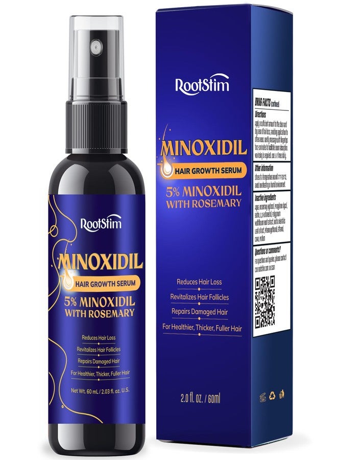 RootStim 5% Minoxidil Hair Growth for Men and Women: Extra Strength Minoxidil Hair Loss Treatment Serum with Rosemary for Faster Stronger Thicker Hair Growth 60ML - Image 1